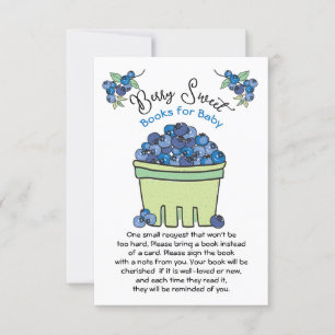 Convites Berry Sweet Blueberry Chá de fraldas Livros para B