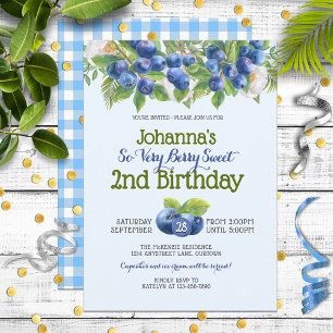 Convites Berry Sweet Blueberry Theme Girl faz aniversário