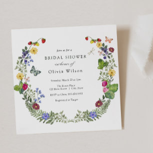 Convites Berry Sweet Boho Wildflower Chá de panela