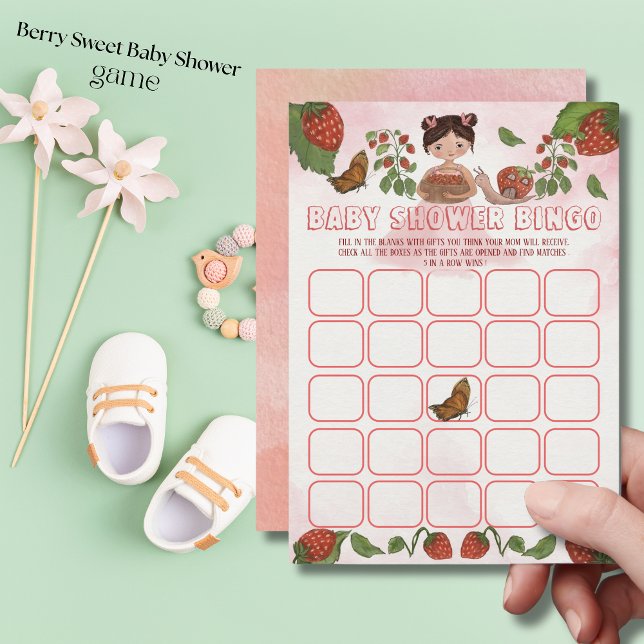 Convites Berry Sweet Chá de fraldas Bingo Game (Berry Sweet Baby Shower Bingo Game Invitation)