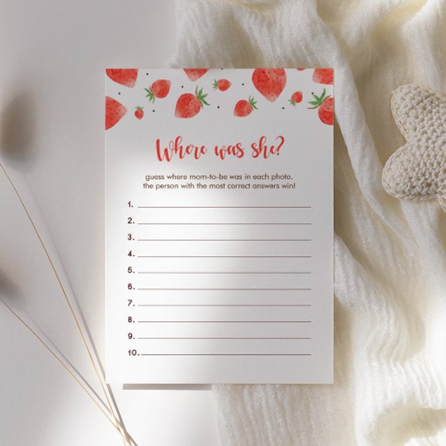 Convites Berry Sweet Chá de fraldas Games, Onde Ela Estava  (Criador carregado)