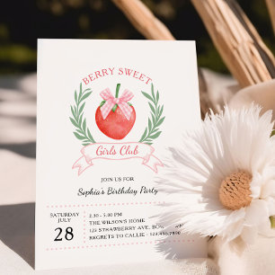 Convites Berry Sweet Girls Club Strawberry Arco Aniversário