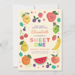 Convites Berry Sweet One Birthday convida Rainbow Cute Frut