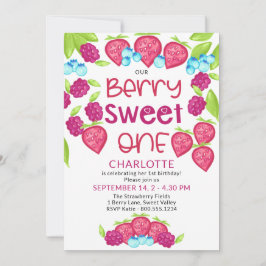 Convites Berry Sweet One Mixry Girls primeiro aniversario