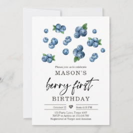 Convites Berry Sweet primeiro aniversario Blueberry Invite