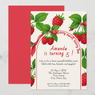 Convites Berry Sweet Raspberry Aniversário de criança Convi