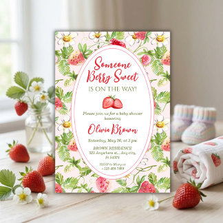 Convites Berry Sweet Strawberry Baby Shower