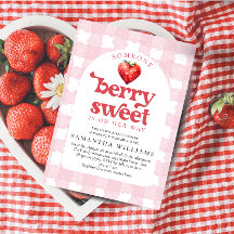 Berry Sweet Strawberry Heart Girl Chá de fraldas