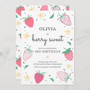 Convites Berry Sweet Strawberry Party Birthday