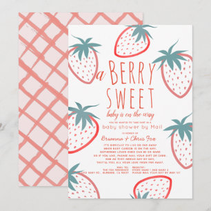 Convites Berry Sweet Strawberry Red Chá de fraldas por Mail