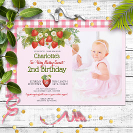 Convites Berry Sweet Strawberry Theme Girl's Birthday
