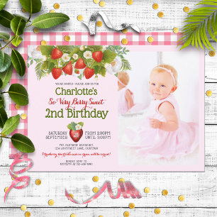 Convites Berry Sweet Strawberry Theme Girl's Birthday