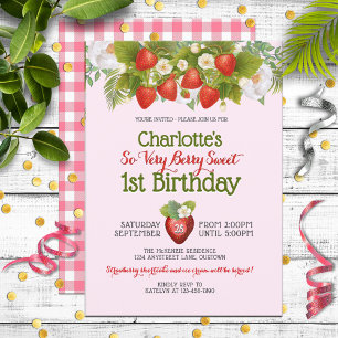 Convites Berry Sweet Strawberry Theme Girl's Birthday