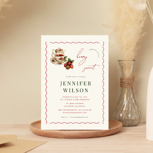 Convites Berry Sweet Tea Party Strawberry Chá de panela