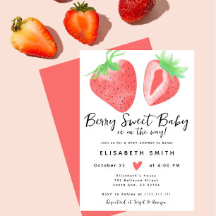 Convites Berry Sweet Watercolor Chá de fraldas Girl
