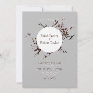 Convites Berry Vermelho Com Cinza De Casamento