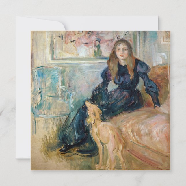Convites Berthe Morisot - Julie e o seu Greyhound Laerte (Frente)