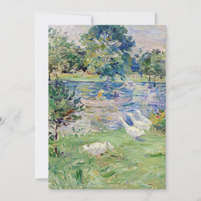 Convites Berthe Morisot - Menina num Barco com Gansos (Frente)