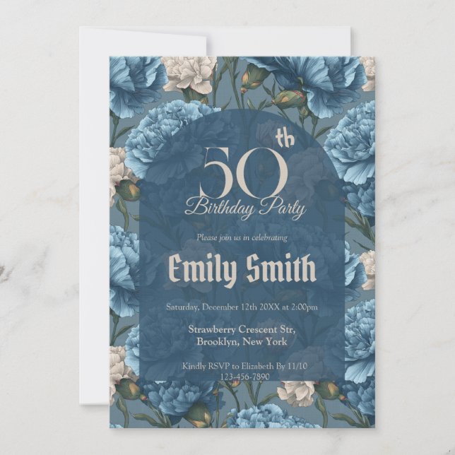 Convites Best Carnation Inspired Beach Party (Frente)