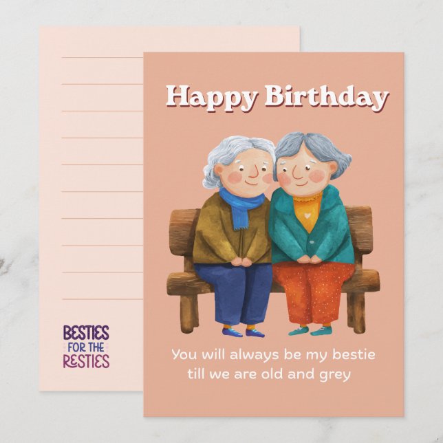 Convites Best friend Birthday Card (Frente/Verso)