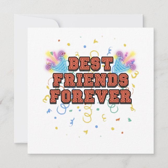 Convites best friends forever,best friend day, funny, party (Frente)