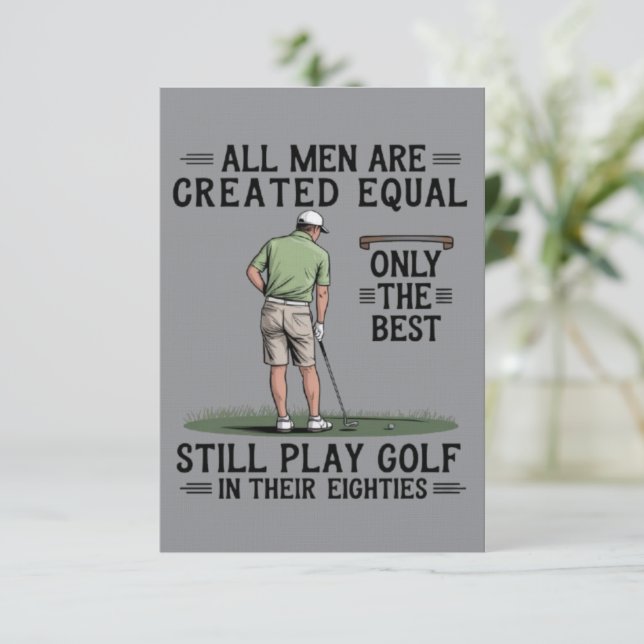 Convites Best Men Play Golf Eighties Funny Golfer Golfing  (Em pé/Frente)