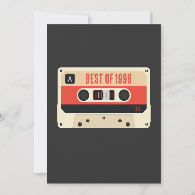 Convites Best Of 1996 Birthday Vintage Cassette Personalize (Frente)