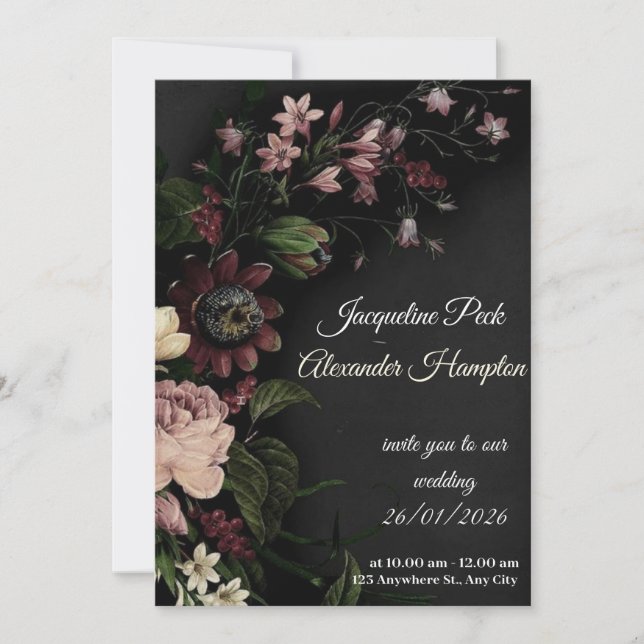 Convites best wedding purple card (Frente)