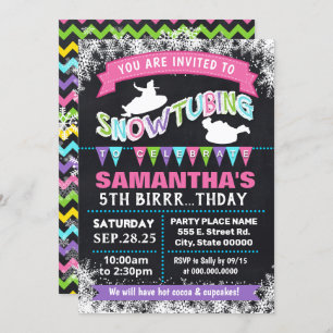 Convites Besta de festas rosa-de-cama de aniversário do Sno