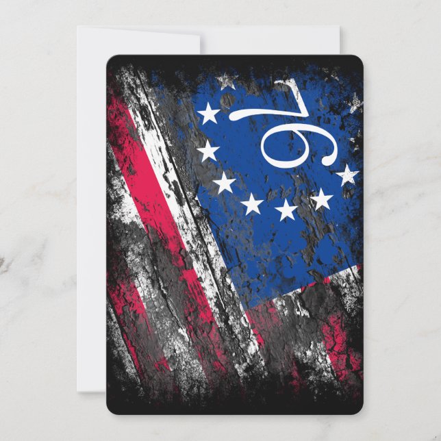 Convites Betsy Ross Flag 1776 Patriótico 4 de julho (Frente)