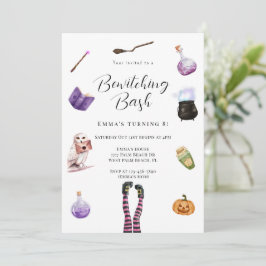 Convites Bewitching Bash Halloween WitParty