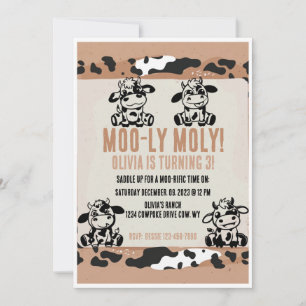 Convites Bezerra Divertida da Fazenda Moo-ly Moly