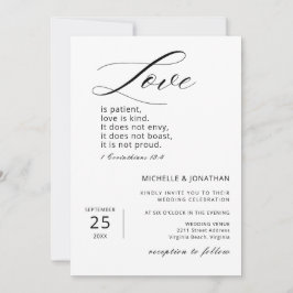 Convites Bíblia Cristã Minimalista Moderna Casamento Verso