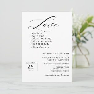 Convites Bíblia Cristã Minimalista Moderna Casamento Verso