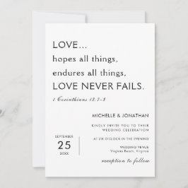 Convites Bíblia Minimalista Moderna Verse Casamento Cristão