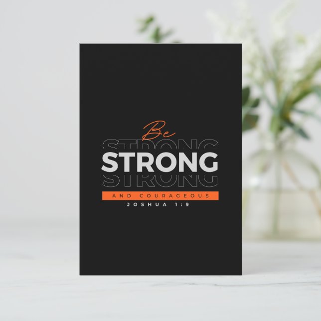 Convites Bíblia verso Joshua 1:9 (Em pé/Frente)