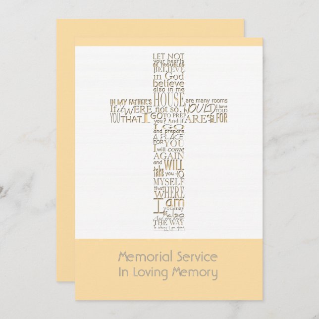 Convites Bíblias Versos do Serviço Memorial John 14 11 (Frente/Verso)