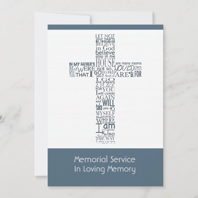 Convites Bíblias Versos do Serviço Memorial John 14 7 (Frente)