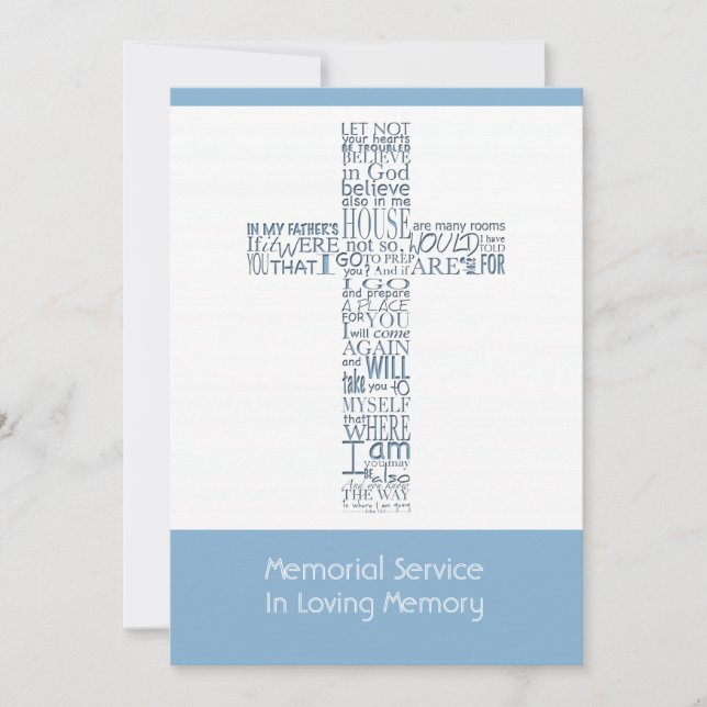 Convites Bíblias Versos do Serviço Memorial John 14 9 (Frente)