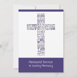 Convites Bíblias Versos do Serviço Memorial John 14 Purple