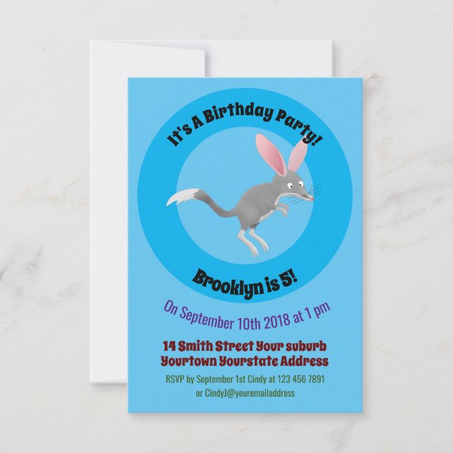 Convites Bicicleta australiano feliz e giro (Frente)