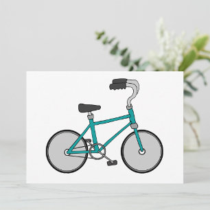 Convites Bicicleta Azul Simples Bicicleta Retro