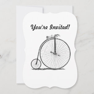 Convites Bicicleta de Roda Alta Penny Farthing