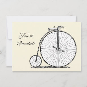 Convites Bicicleta de Roda Alta Penny Farthing
