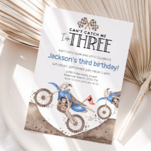 Convites Bicicleta de terra azul no 3º aniversário - Não co