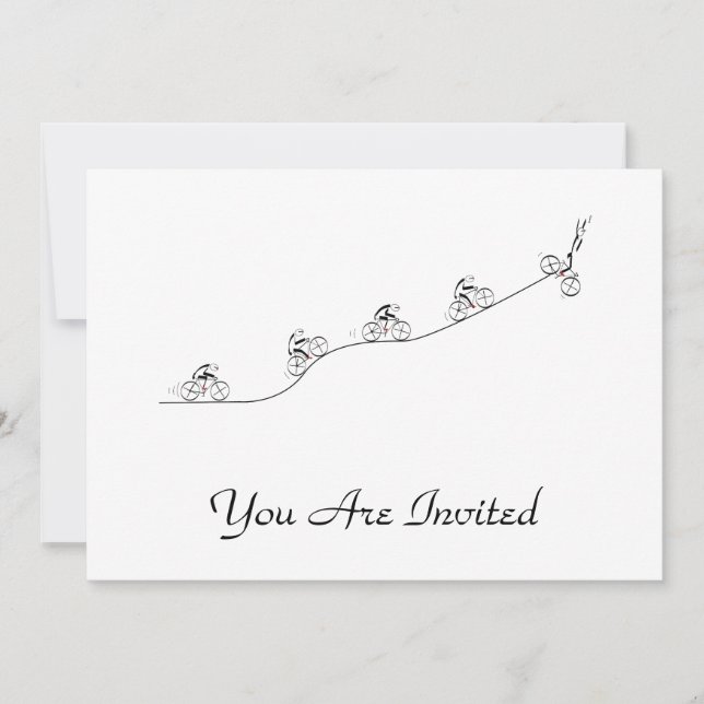 Convites Bicicleta indo sobre a colina (Frente)