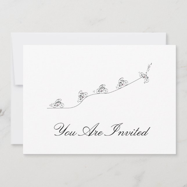 Convites Bicicleta indo sobre a colina (Frente)