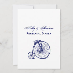 Convites Bicicleta Penny Farthing Vintage Velocipede Azul