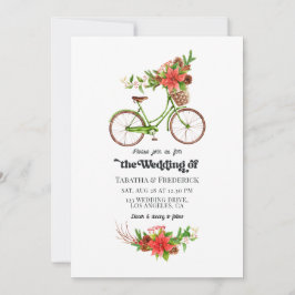 Convites Bicicleta Retro Poinsettia Natal Casamento de Féri