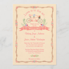 Convites Bicicleta Tandem, Aves e Banner Casamento